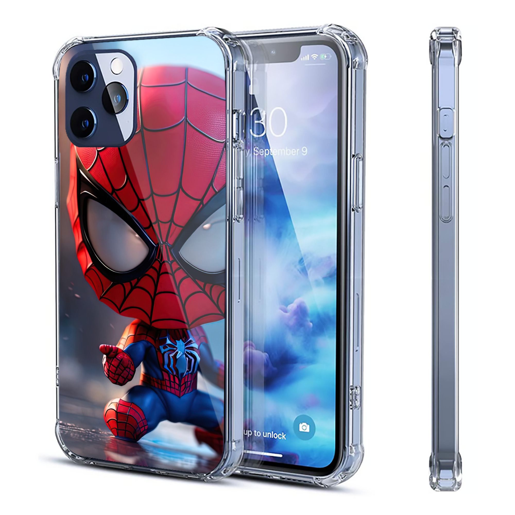 （画像用） Spider Man スパイダーマン 【iPhone 12シリーズ対応】透明スマホケース（クリアソフトケース）